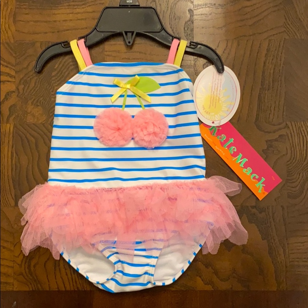 NWT! KATE MACK ONE PIECE LITTLE GIRL SWIMSUIT 12M